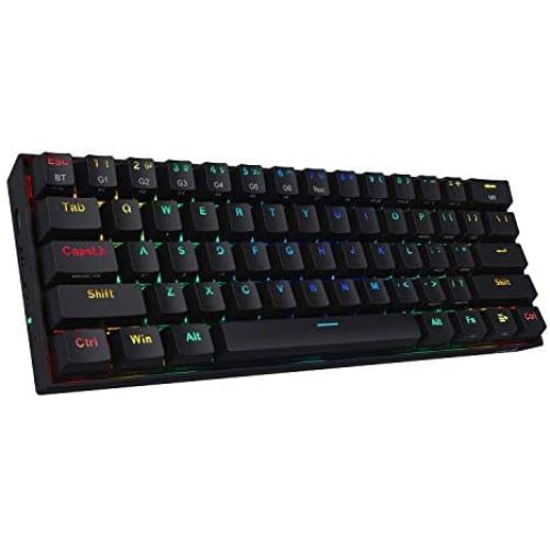 Redragon K530 Draconic 60% Compact RGB Wireless Mechanical Keyboard, 61 Keys TKL Designed 5.0 Bluetooth Gaming Keyboard with Brown Switches and 16.8 Million RGB Lighting for PC, Laptop, Cell Phone