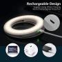 Selfie Light Ring Lights LED Circle Mini Light, Rechargeable 3 Light Modes Makeup Fill Light Cell Phone Tablet Laptop Camera Photography Livestream Video Lighting Clip