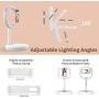 Zecti 10 inch Ring Light with Stand and Phone Holder, LED Selfie Light Ring with Dimmable 3 Color Modes and 10 Brightness for Live Stream Makeup Photography Compatible with iPhone Xs Android-White