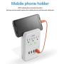 KMC 3-Outlet Wall Mount Surge Protector 900 Joules with 4.8 AMP USB Charging Ports, 4 USB Charging Ports and 1 Phone Holders for Home, School, Office, ETL Certified