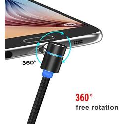 Magnetic Phone Charger Cable， 3 in 1 Cable, (3 Pack，3.3 ft Straight Cable, 3.3 ft L Shape Cable，6.6 ft L Shape Cable) (Black)