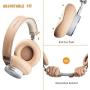 Miracle&Lesoul A7 Over Ear Bluetooth Headphones with Mic,Wireless and Wired Hi-Fi Stereo Bass Foldable Headset, Soft Memory-Protein Earmuffs, 25 Hours Playtime for Trave/Work/Laptop/PC/Phone,Natural
