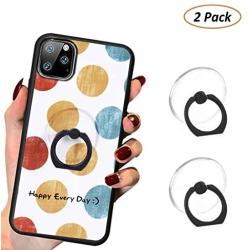 Transparent Phone Ring Cell Phone Ring Holder 360 Degree Rotation Round Finger Ring Stand Kickstand Compatible Most of Smartphones Set of 2 (Black)