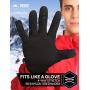Touch Screen Black Running Gloves for Men & Women - Thermal Winter Glove Liners for Texting, Cycling & Driving