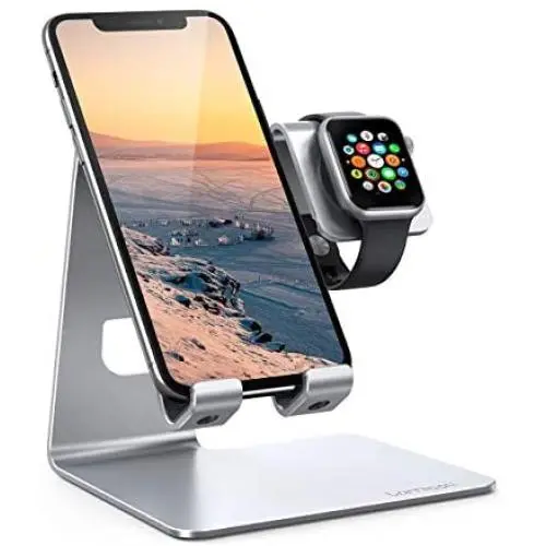 Stand for Apple Watch Phone Holder 2 in 1 : Lamicall Desktop Stand Holder Charging Station Dock Compatible with Apple Watch Series 5/4/3/2/1, and Phone 11 Pro/Xs/X Max/XR/X/8/8Plus/7/7 Plus /6S Plus Stand for Apple Watch Phone Holder 2 in 1 : Lamicall Desktop Stand Holder Charging Station Dock Compatible with Apple Watch Series 5/4/3/2/1, and Phone 11 Pro/Xs/X Max/XR/X/8/8Plus/7/7 Plus /6S Plus