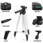 Coching Phone Tripod, 42 Inch 106cm Aluminum Lightweight Tripod for iPhone/Cellphone, Camera and GoPro, Quick Release Plate, Bluetooth Remote Control, Phone Clip and Gopro Mount, Carrying Bag (Silver)