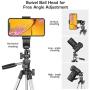 Phone Tripod Mount Adapter with 360 Degree Swivel Ball Head + Phone Clamp, KDD Adjustable iPhone Tripod Mount for iPhone 11 Pro Max, Samsung and Other Smartphones