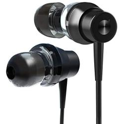 Tuddrom Earphones, H2 in-Ear Wired Headphones with Microphone and Volume Control, Noise Isolating, Powerful Bass Sound, Earbuds for iPhone, iPod, iPad, Samsung, MP3 Players, Laptop and More (Black)