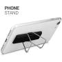 kwmobile Universal Elastic Finger Holder for Smartphones - PU Leather Stretch Grip Finger Strap with Stand Compatible with All Smartphones - Black