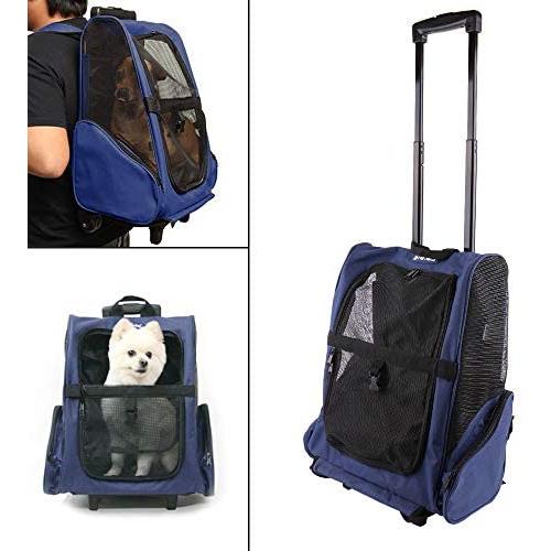 ASOOLL Pet Trolley Travel Bag pet Double Trolley case pet Out Portable with Dog Backpack Teddy