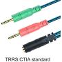 Headset Splitter Cable for PC 3.5mm Jack Headphones Adapter Convertors for PC 3.5mm Female with Headphone/Microphone Transform to 2 Dual 3.5mm Male for Computer Simultaneously Y Splitter Audio