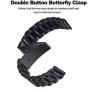 HATALKIN Band Compatible with Samsung Galaxy Watch 3 45mm Bands, Solid Stainless Steel Metal Replacement Strap for Galaxy Watch3 45mm (Black)