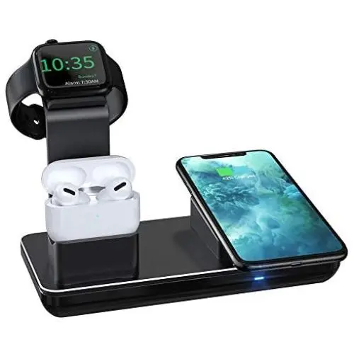 3 in 1 Charging Station for Apple Watch, iPhone and AirPods Pro,VIGLT Wireless Charger Compatible with iPhone 11/11 Pro Max/XR/XS Max/Xs/X/8 (Upgraded) 3 in 1 Charging Station for Apple Watch, iPhone and AirPods Pro,VIGLT Wireless Charger Compatible with iPhone 11/11 Pro Max/XR/XS Max/Xs/X/8 (Upgraded)