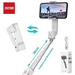 Selfie Stick Tripod Zhiyun Smooth X, Portable Foldable Gimbal Stabilizer for iPhone 11 Pro Xs Max Xr Smartphone Cell Phone Android, with Smart Mode Filmmaking Features SmoothX White