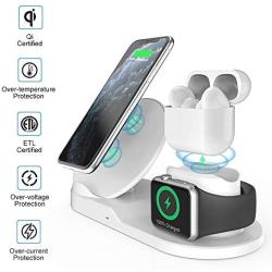 Wireless Charger for AirPods Pro, Coobetter 3 in 1 Wireless Charging Station,Wireless Charging Stand Watch Charger Compatible with iPhone 11/11 pro /11 Pro Max/Xs/XS Max/XR/X / 8 /8P (White)