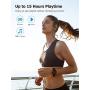 Letscom Bluetooth Headphones, 15Hrs Playtime Wireless 5.0 Earbuds IPX7 Waterproof Sport Running in-Ear Headsets w/Mic Stereo Sound Noise Cancelling for Work Home Office