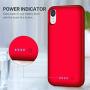HHETP Battery Case for iPhone XR Upgraded【6800mAh】 Portable Rechargeable Charger Case for iPhone XR Extended Battery Pack for iPhone XR Protective Charging Case Backup Cover(6.1 inch) - Red