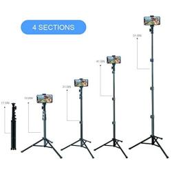 Selfie Stick Tripod, SAVEYOUR 51" Extendable Tripod Stand with Universal Phone/Pad Clip, Remote Shooting Compatible with iPhone & Android Devices, Phone Tripod for Video Shooting, Vlog, Selfie