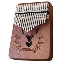 Kalimba 17 Key, Thumb Piano, Solid Finger Piano Mahogany Body, Set of 5 -Tuning hammer, Study instruction, Tune and color stickers, Portable piano bag, Packing case Butterfly pattern