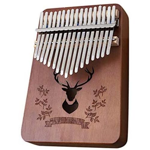 Kalimba 17 Key, Thumb Piano, Solid Finger Piano Mahogany Body, Set of 5 -Tuning hammer, Study instruction, Tune and color stickers, Portable piano bag, Packing case Butterfly pattern