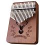 Kalimba 17 Key, Thumb Piano, Solid Finger Piano Mahogany Body, Set of 5 -Tuning hammer, Study instruction, Tune and color stickers, Portable piano bag, Packing case Butterfly pattern