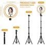 Ring Light,10.2" LED Ring Light with Stand and Phone Holder,Adjustable Bracket(16.56 to 53.5),3 Light Modes 10 Brightness,Selfie Dimmable Ringlight for YouTube Video/Live Stream/Makeup/Photography