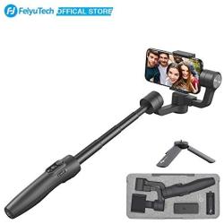 FeiyuTech Vimble 2 Handheld iPhone Gimbal Stabilizer Built-in Extension Pole for iPhone X 8 7 Plus,Samsung,Huawei,and Other Smartphones,Dark Black