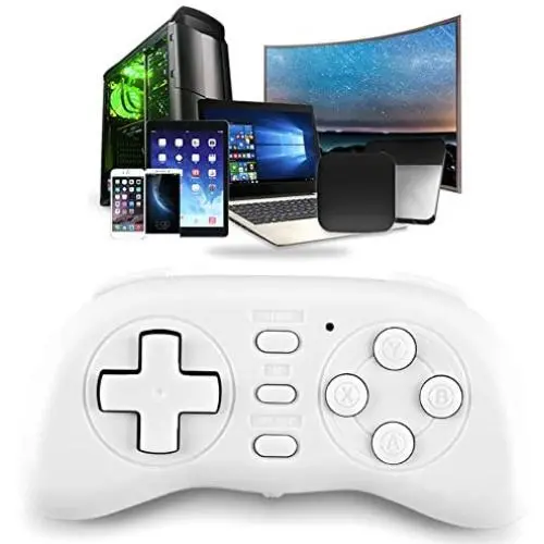 fosa Wireless Retro Bluetooth Game Controller, Universal Mini Gamepad Handle Joystick Gaming Controller Remote for iOS Android Windows(White) fosa Wireless Retro Bluetooth Game Controller, Universal Mini Gamepad Handle Joystick Gaming Controller Remote for iOS Android Windows(White)