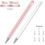 Digiroot Universal Stylus(2 Pcs), Magnetic Disc Stylus Pen 2019 Updated Touch Capacitive Screen Pens for Apple/iPhone/Ipad/Android/Surface with 6 Replacement Tips - (Rose Gold/White)