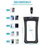 Mpow 084 Waterproof Phone Pouch Floating, IPX8 Universal Waterproof Case Underwater Dry Bag Compatible iPhone 11 Pro Max/XS Max/XR/X/8P/7P Galaxy S10/S9 Note 10/9 Google Pixel Up To 6.5" (Black+Black)