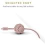 Native Union Night Cable - 10ft Ultra-Strong Reinforced [Apple MFi Certified] Durable Lightning to USB Charging Cable with Weighted Knot for iPhone/iPad (Rose)