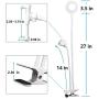 Cell Phone Holder with Selfie Ring Light Compatible with iPhone & Phone Android, UBeesize LED Camera Light with Lazy Bracket for Live Stream, Desk Lamp for Bedroom, Office, Kitchen, Bathroom (White)