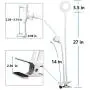 Cell Phone Holder with Selfie Ring Light Compatible with iPhone & Phone Android, UBeesize LED Camera Light with Lazy Bracket for Live Stream, Desk Lamp for Bedroom, Office, Kitchen, Bathroom (White)