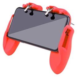 Efaster Mobile Game Controller for PUBG 4in1 Gamepad Shoot and Aim Trigger Phone Cooling (Red)