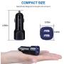 Car Charger, 2.4A 12W AndHot 2 Pack Mini Dual USB Port Car Charger Adapter Plug Compatible with iPhone 11 Pro Max XR XS X 8 7 6S Plus, Samsung Galaxy S10 Note 10 A50, LG, Moto, Google Pixel, Android