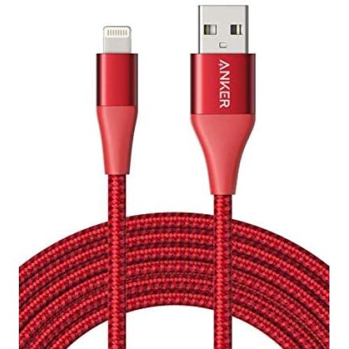 iPhone Charger Cable 10 Foot, Anker Powerline+ II Lightning Cable, (10 ft MFi Certified) Extra Long iPhone Charging Cord Compatible with iPhone SE 11 Pro Max Xs MAX XR X 8 7 6S, iPad and More (Red)