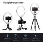 K&F Concept 10 Selfie Ring Light with Stand Phone Holder for Vlog Camera Video Smartphone YouTube Self-Portrait Makeup Shooting Live Streaming