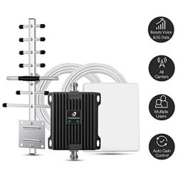 Cell Phone Signal Booster for Home and Office Use - Band 2/5 Cellular Repeater Kit Boosts Verizon, AT&T, T-mobile GSM 3G Voice, Call and Text Up to 4,500 Sq Ft. Support Multi Devices. (850/1900MHz)