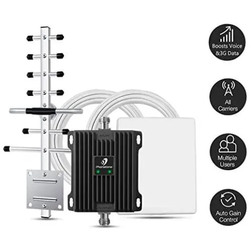 Cell Phone Signal Booster for Home and Office Use - Band 2/5 Cellular Repeater Kit Boosts Verizon, AT&T, T-mobile GSM 3G Voice, Call and Text Up to 4,500 Sq Ft. Support Multi Devices. (850/1900MHz) Cell Phone Signal Booster for Home and Office Use - Band 2/5 Cellular Repeater Kit Boosts Verizon, AT&T, T-mobile GSM 3G Voice, Call and Text Up to 4,500 Sq Ft. Support Multi Devices. (850/1900MHz)