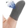 Silver Fiber 100%, 0.01"(0.5mm) Ultra-Thin, PUBG Mobile Knives Out Finger Sleeve Anti-Sweat Breathable for High-Ranking Players Mobile Game Streamer iPhone/iPad/Android Size: M(6P)