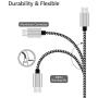 Micro USB Cable, 10ft 3 Pack Extra Long Charging Cord Nylon Braided High Speed Durable Charging USB Charger Android Cable for Samsung Galaxy S7 Edge S6 S5,LG G4,HTC,Android Phone