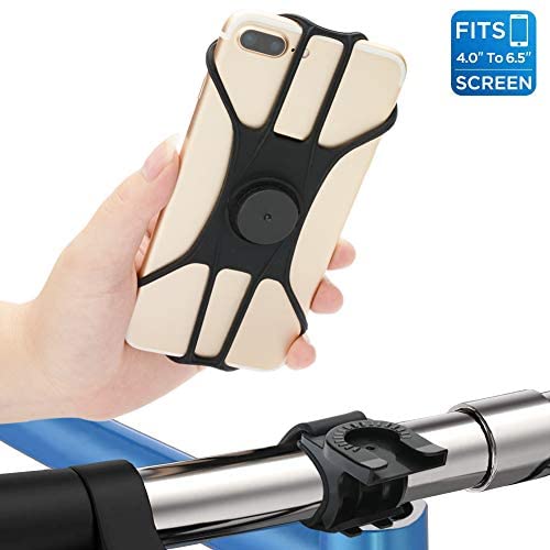 TOPCABIN Bike Phone Mount Adult 360° Rotation Separate Installation Anti-Fall Bicycle Handlebar Cradle, Silicone Motorcycle Phone Holder for iPhone x 8 8plus Samsung Galaxy Huawei