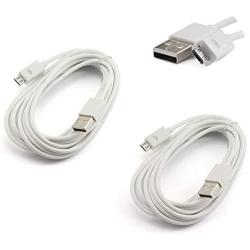 ZRM&E 2-Pack 3m White PS4 USB Gamepad Charging Data Cable Video Game Accessories USB to Micro USB Game Controller Power Supply Charger Cable for XBOXONE Playstation 4 Controller