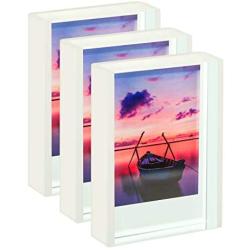 WINKINE Instax Mini Frames 2x3, 3 Pack Polaroid Frames Clear Cute Picture Frames for Tabletop & Desktop, Freestanding Sliding Photo Display for Fujifilm & Polaroid Film