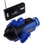 Tipmant Kids Mini Radio Remote Control Submarines Toys RC Boat Waterproof Diving Water Gift (Blue)