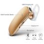 Wireless Headset with Mic - GLCON Noise Cancellation Wireless Headset for iPhone Xs Max X 8 7 Plus Samsung Android - Handsfree Stereo Sound Cell Phone Earbuds for Business Office Driving (Gold)