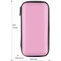 iMangoo Shockproof Carrying Case Hard Protective EVA Case Impact Resistant Travel 12000mAh Bank Pouch Bag USB Cable Organizer Earbuds Sleeve Pocket Accessory Smooth Coating Zipper Wallet Pink
