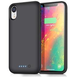 HHETP Battery Case for iPhone XR Upgraded【6800mAh】 Portable Rechargeable Charger Case for iPhone XR Extended Battery Pack for iPhone XR Protective Charging Case Backup Cover(6.1 inch) - Black