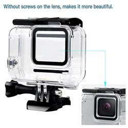 D&F Waterproof Housing Case for GoPro Hero 7 White & Hero 7 Silver, 30M Underwater Photography Protective Shell with Screen Protector Films and Anti-Fog Inserts Accessories