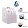 KUPPET Portable Folding Steam Sauna-2L One Person Home Sauna Spa for Full Body Slimming Loss Weight w/Chair, Remote Control, Steam Pot, Foot Rest, Mat (Silver)